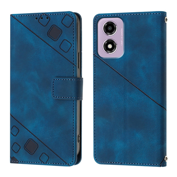 For Motorola Moto E14 Skin Feel Embossed Leather Phone Case