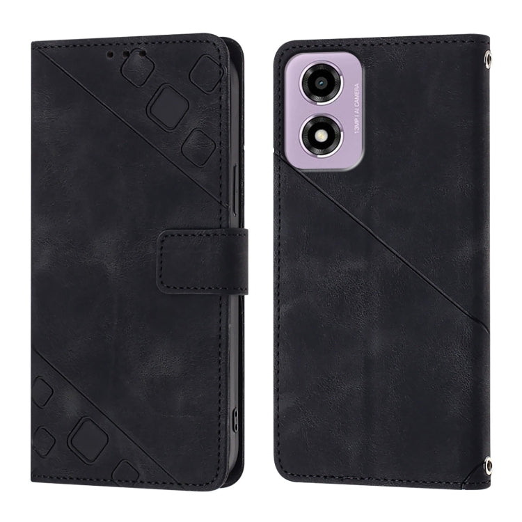 For Motorola Moto E14 Skin Feel Embossed Leather Phone Case