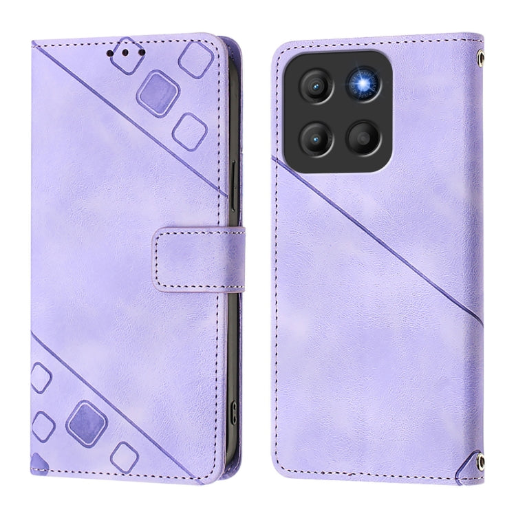 For Motorola Moto G15 Skin Feel Embossed Leather Phone Case