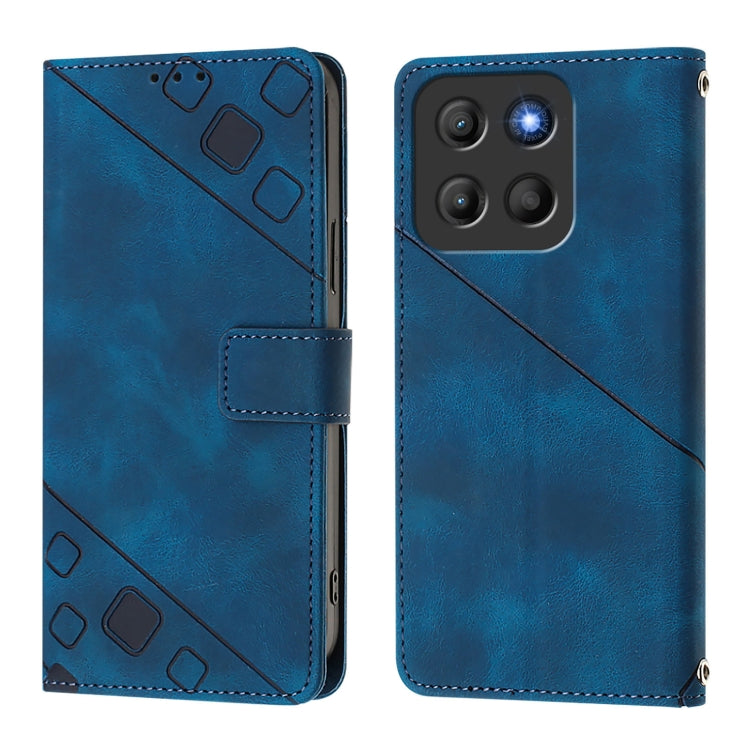 For Motorola Moto G15 Skin Feel Embossed Leather Phone Case