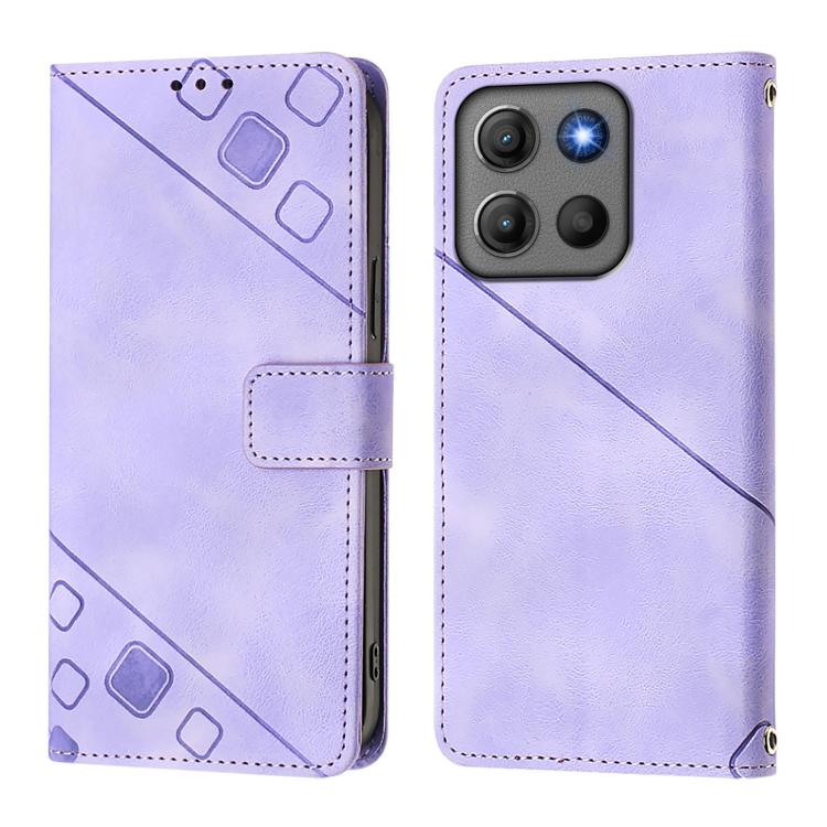 For Motorola Moto G15 / G15 Power Skin Feel Embossed Leather Phone Case