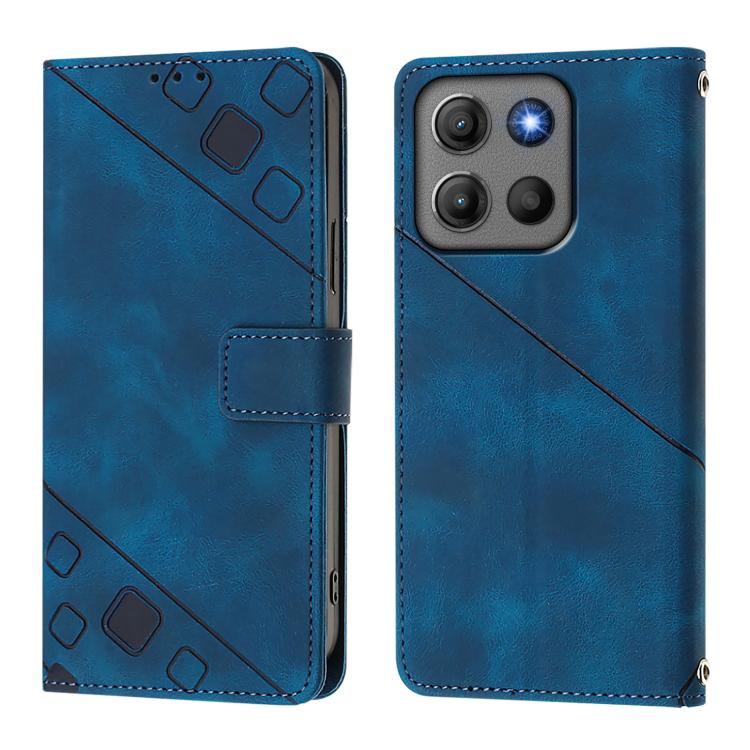 For Motorola Moto G15 / G15 Power Skin Feel Embossed Leather Phone Case