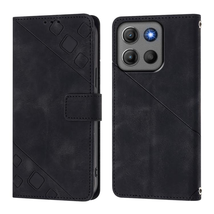 For Motorola Moto G15 / G15 Power Skin Feel Embossed Leather Phone Case