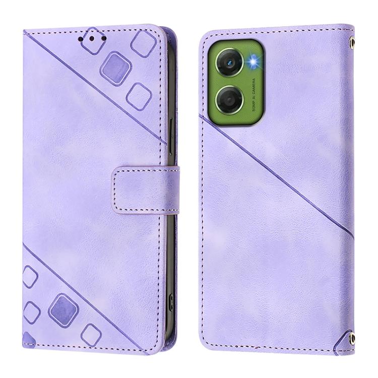 For Motorola Moto G06 4G Skin Feel Embossed Leather Phone Case
