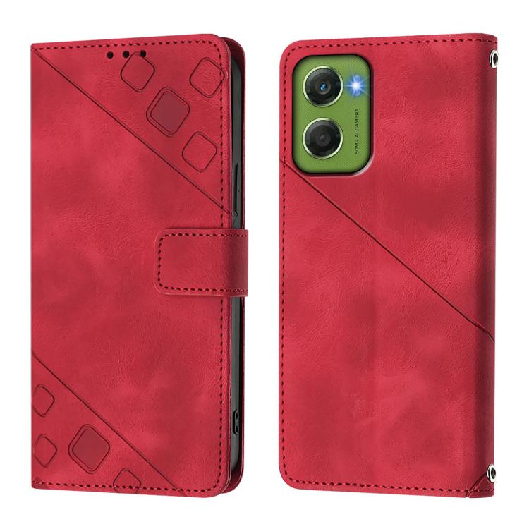 For Motorola Moto G06 4G Skin Feel Embossed Leather Phone Case