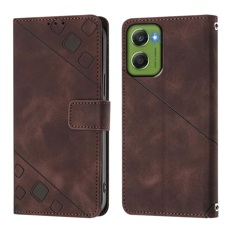 For Motorola Moto G06 4G Skin Feel Embossed Leather Phone Case