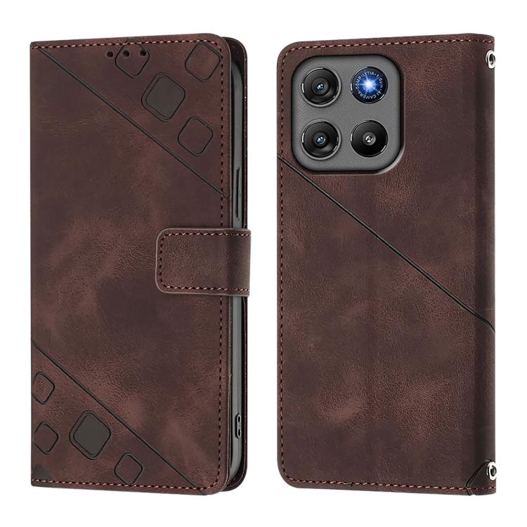 For Motorola Moto G67 Power 5G Global Skin Feel Embossed Leather Phone Case
