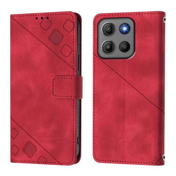 For Motorola Moto G17 4G / G17 Power 4G Skin Feel Embossed Leather Phone Case