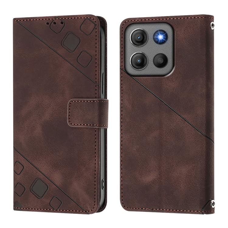 For Motorola Moto G17 4G / G17 Power 4G Skin Feel Embossed Leather Phone Case