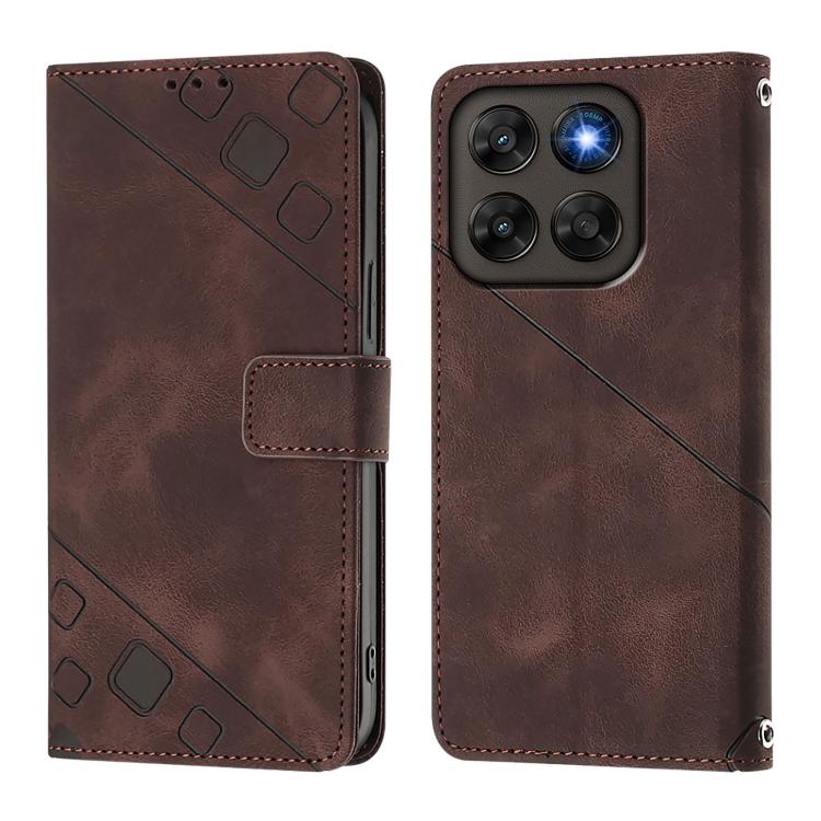 For Motorola Moto G87 / G67 / G77 5G Skin Feel Embossed Leather Phone Case