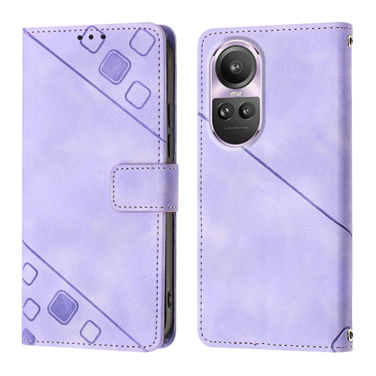 For OPPO Reno10/10 Pro Global Skin-feel Embossed Leather Phone Case
