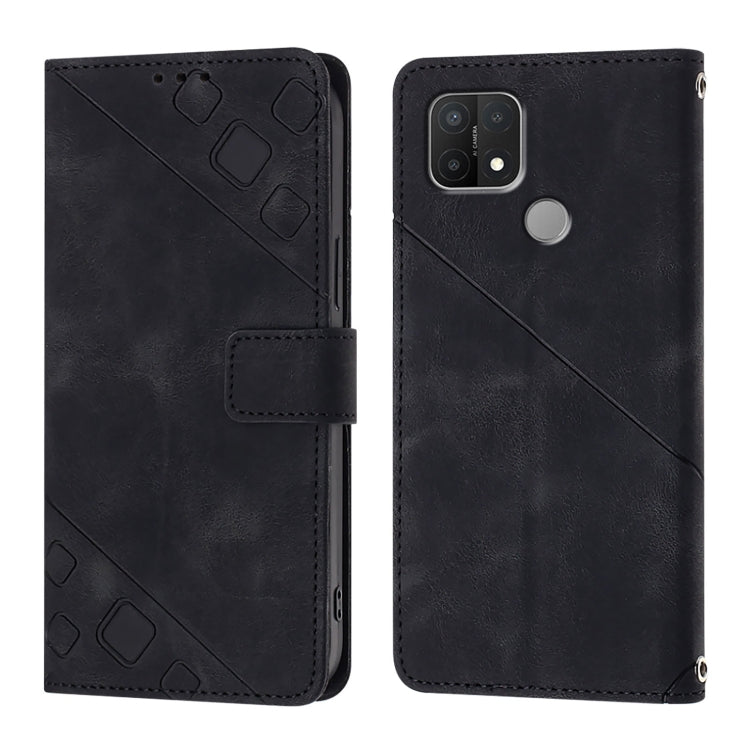 For OPPO A15 / A15s / A35 2021 Skin-feel Embossed Leather Phone Case