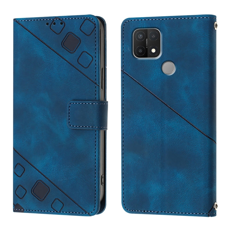 For OPPO A15 / A15s / A35 2021 Skin-feel Embossed Leather Phone Case