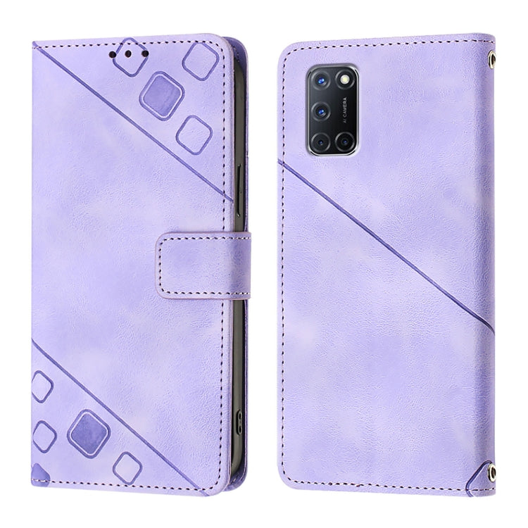 For OPPO A72 / A52 / A92 4G Skin-feel Embossed Leather Phone Case