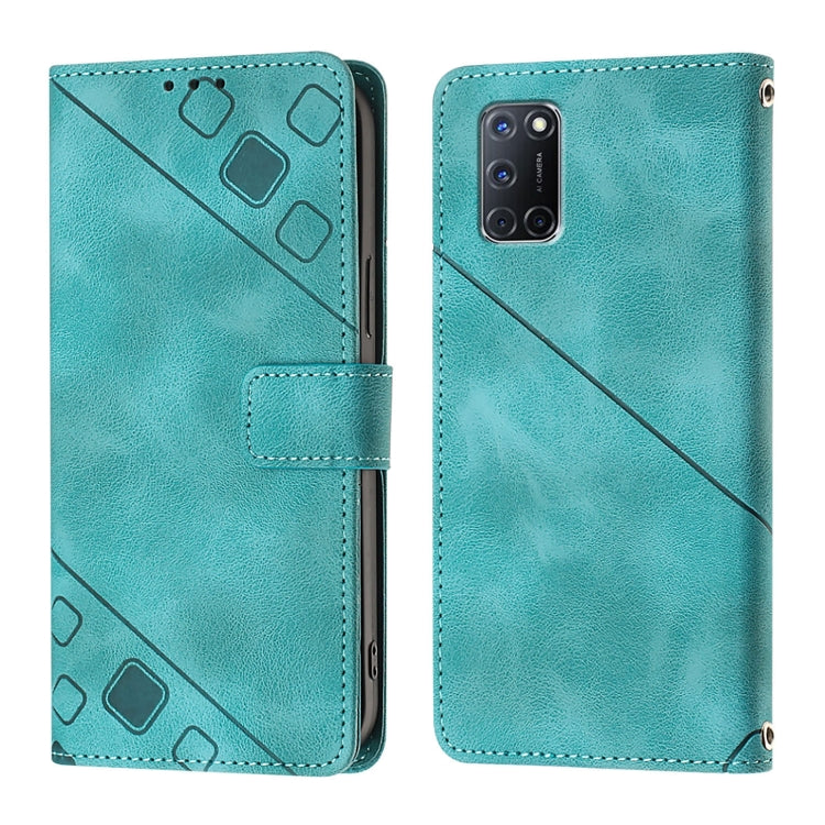 For OPPO A72 / A52 / A92 4G Skin-feel Embossed Leather Phone Case