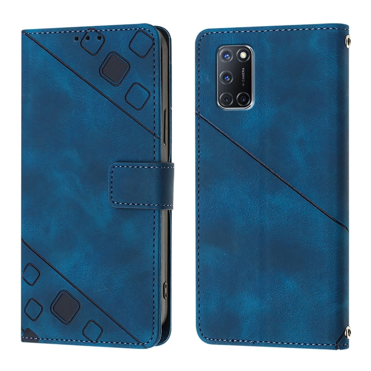 For OPPO A72 / A52 / A92 4G Skin-feel Embossed Leather Phone Case