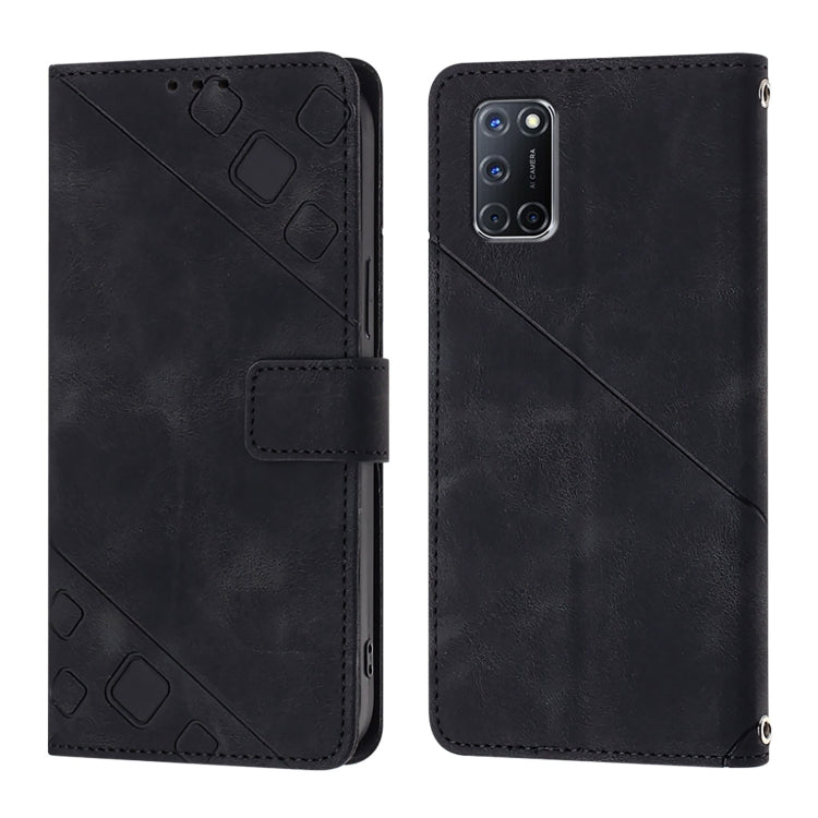 For OPPO A72 / A52 / A92 4G Skin-feel Embossed Leather Phone Case