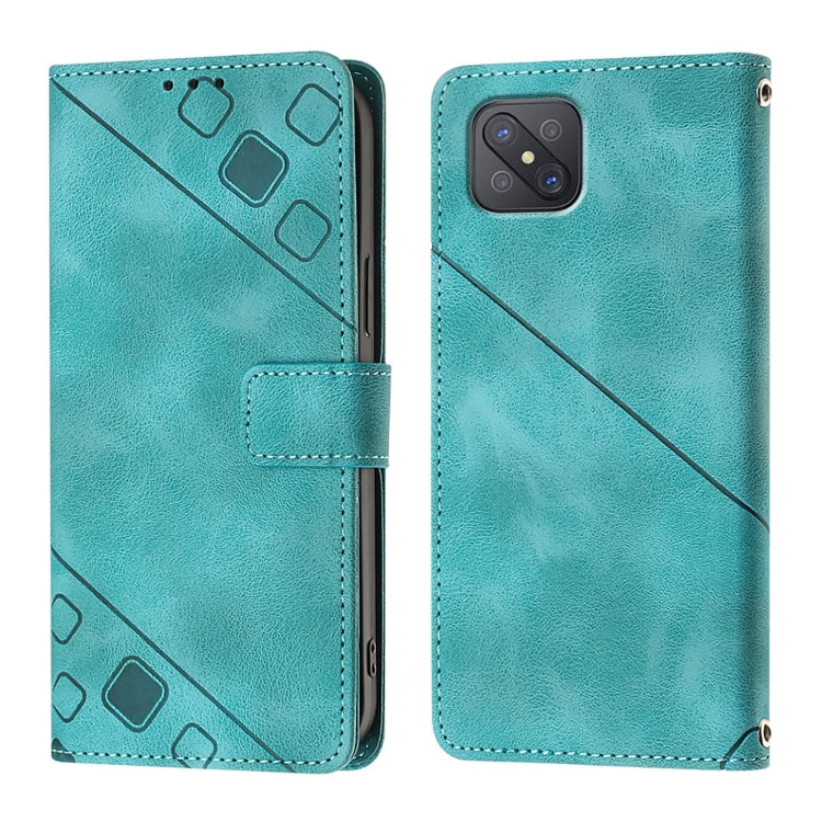 For OPPO A92s Skin-feel Embossed Leather Phone Case