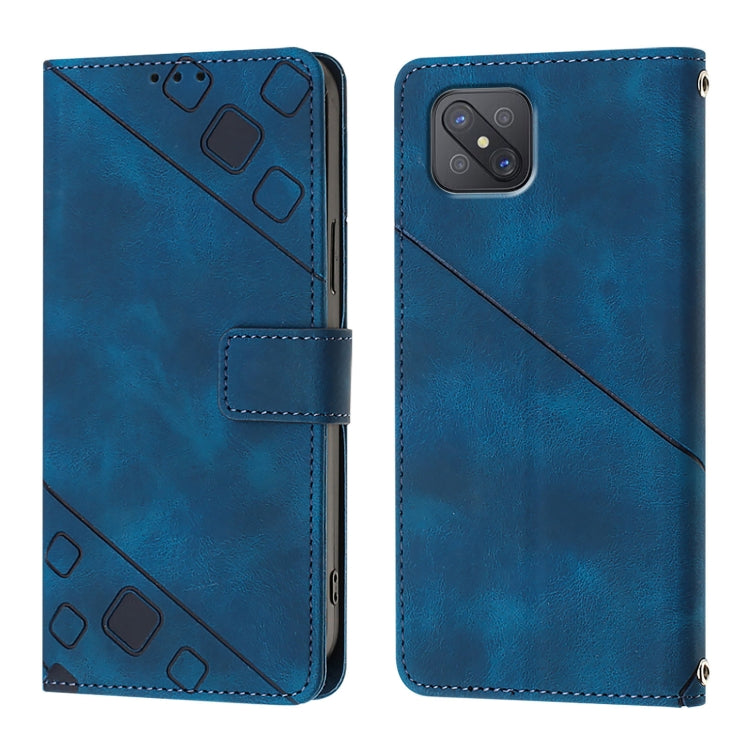 For OPPO A92s Skin-feel Embossed Leather Phone Case