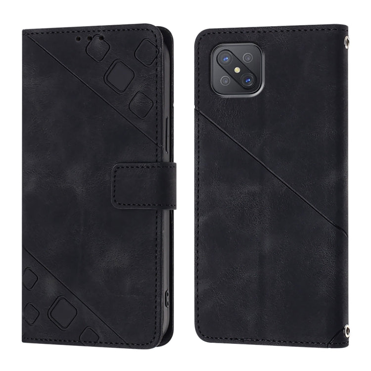 For OPPO A92s Skin-feel Embossed Leather Phone Case