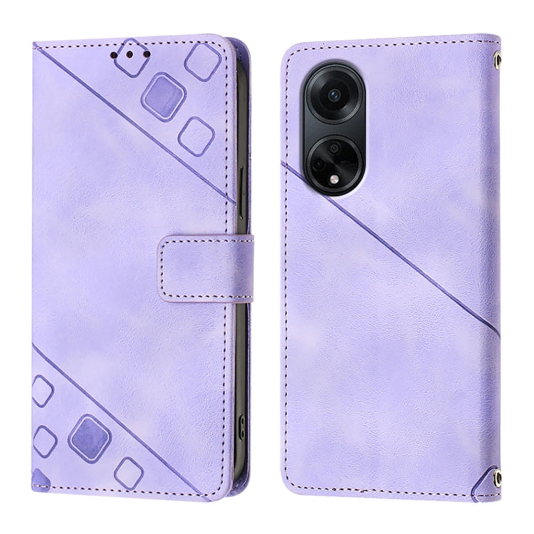 For OPPO A98 5G / F23 5G India Skin-feel Embossed Leather Phone Case