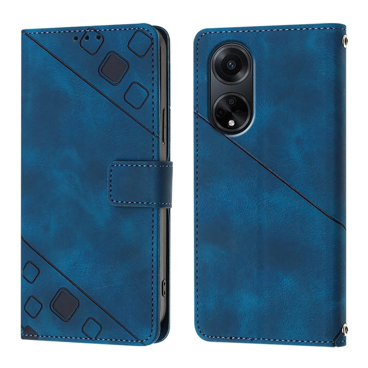 For OPPO A98 5G / F23 5G India Skin-feel Embossed Leather Phone Case