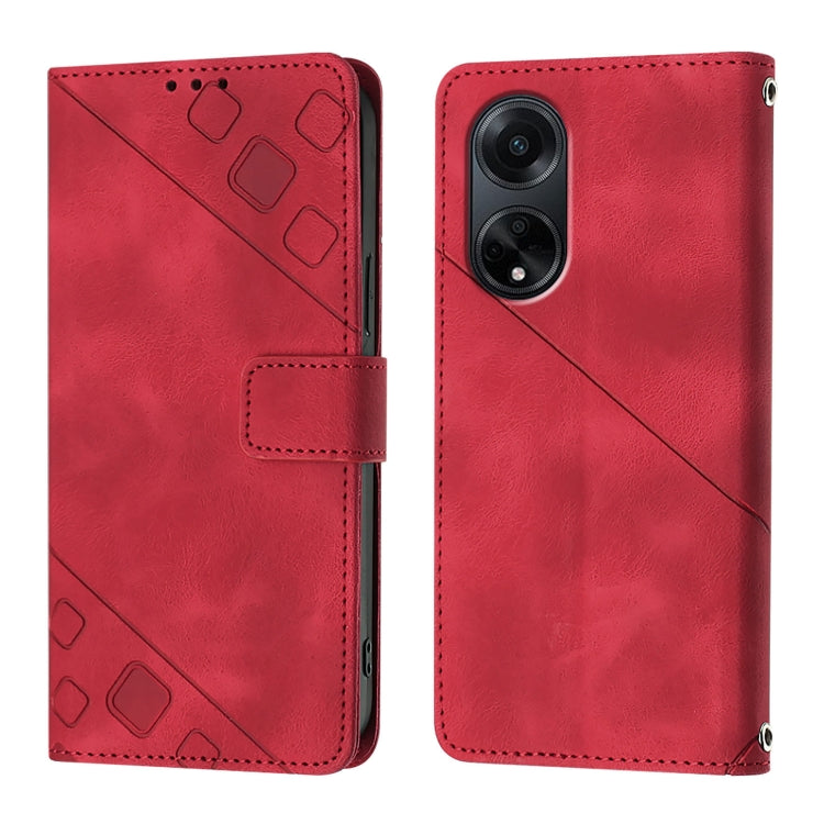For OPPO A98 5G / F23 5G India Skin-feel Embossed Leather Phone Case