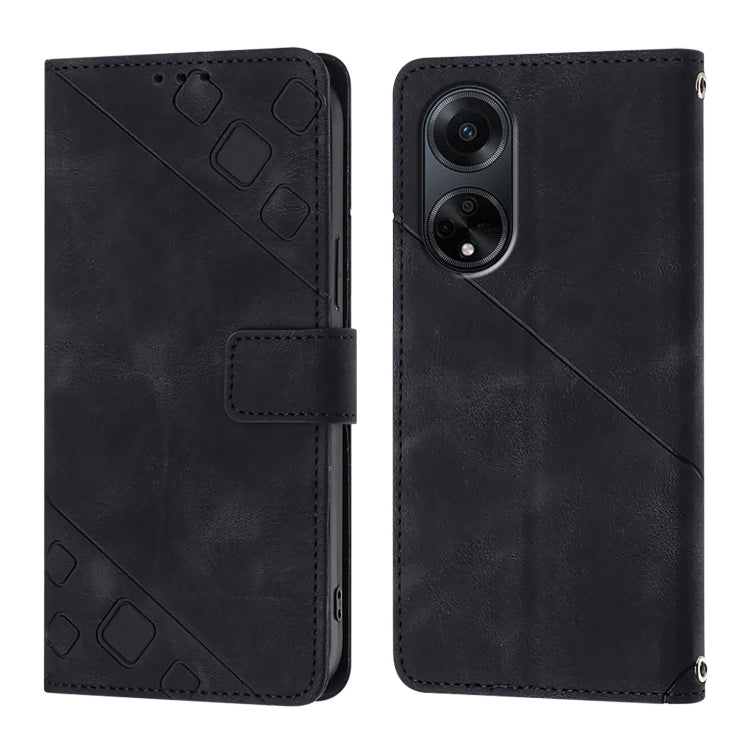 For OPPO A98 5G / F23 5G India Skin-feel Embossed Leather Phone Case