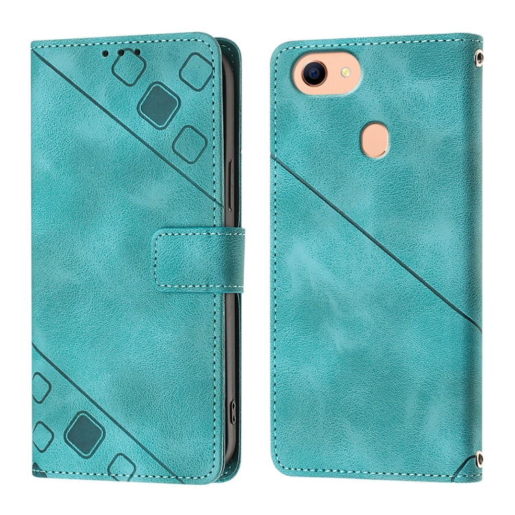 For OPPO F17 / A73 2020 4G Global Skin-feel Embossed Leather Phone Case