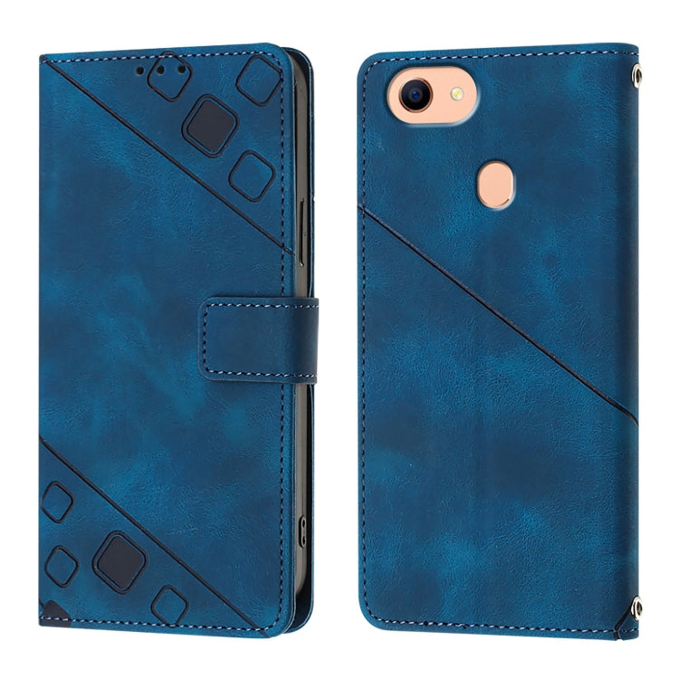 For OPPO F17 / A73 2020 4G Global Skin-feel Embossed Leather Phone Case