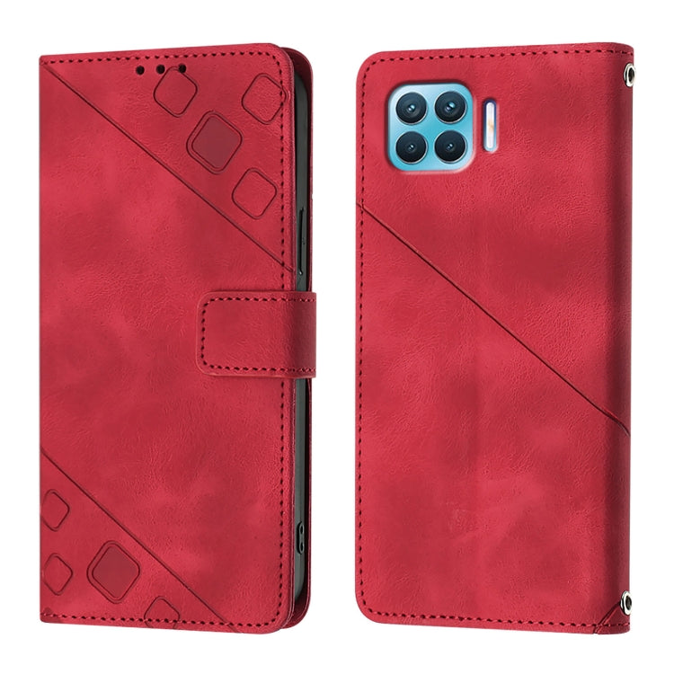 For OPPO F17 Pro / A93 2020 4G Global Skin-feel Embossed Leather Phone Case