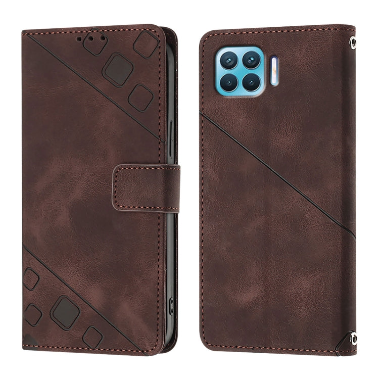 For OPPO F17 Pro / A93 2020 4G Global Skin-feel Embossed Leather Phone Case