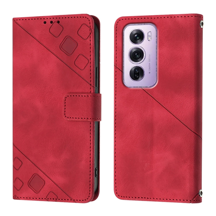 For OPPO Reno12 Pro Global Skin-feel Embossed Leather Phone Case