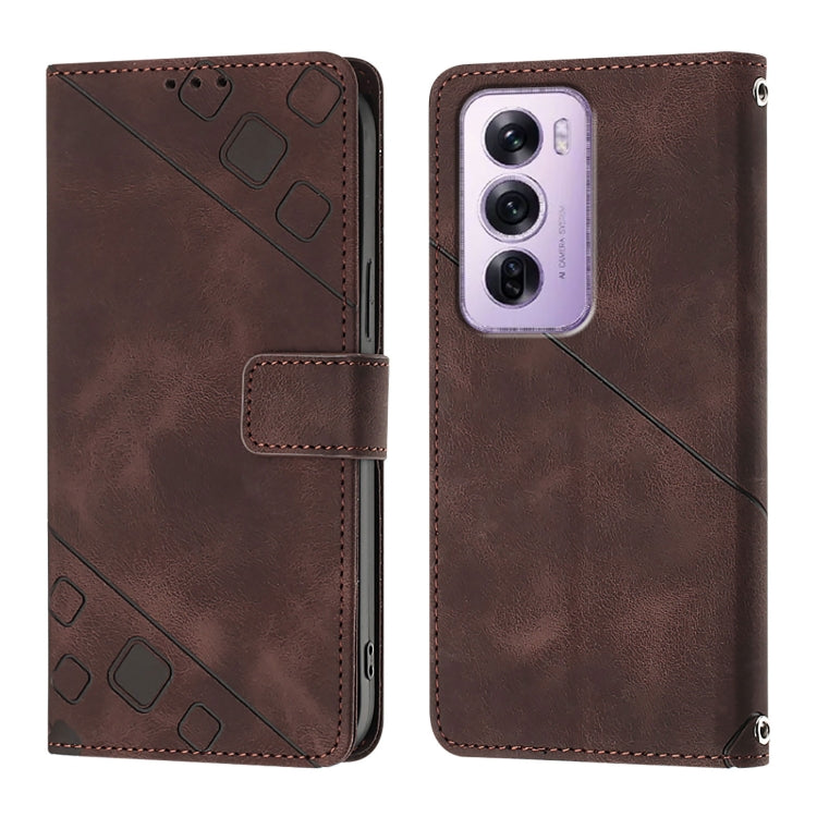 For OPPO Reno12 Pro Global Skin-feel Embossed Leather Phone Case