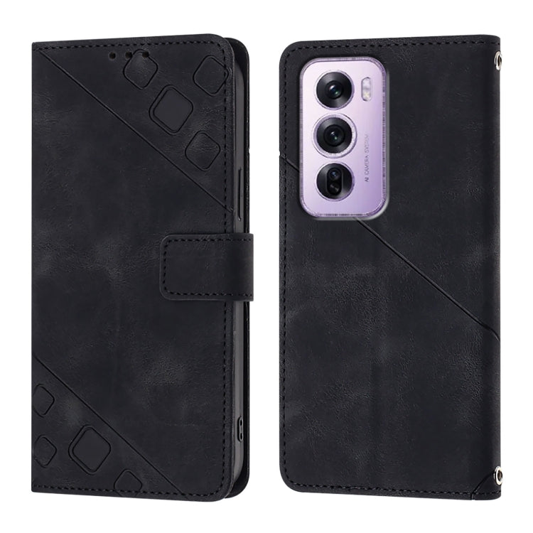 For OPPO Reno12 Pro Global Skin-feel Embossed Leather Phone Case