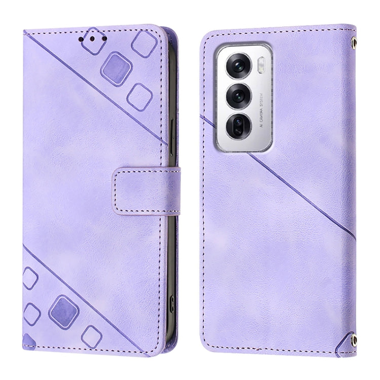 For OPPO Reno12 5G Global Skin-feel Embossed Leather Phone Case