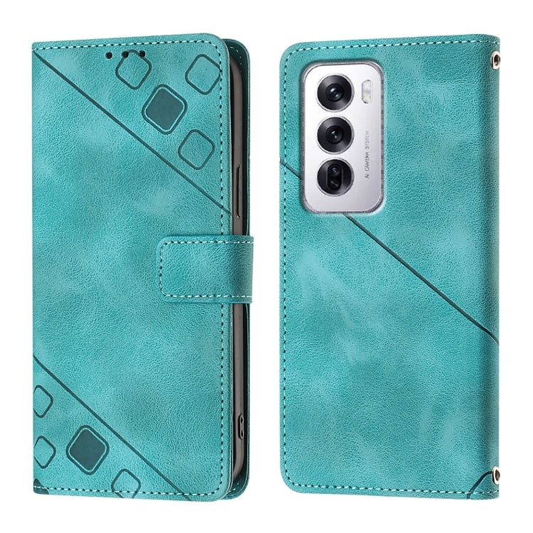 For OPPO Reno12 5G Global Skin-feel Embossed Leather Phone Case