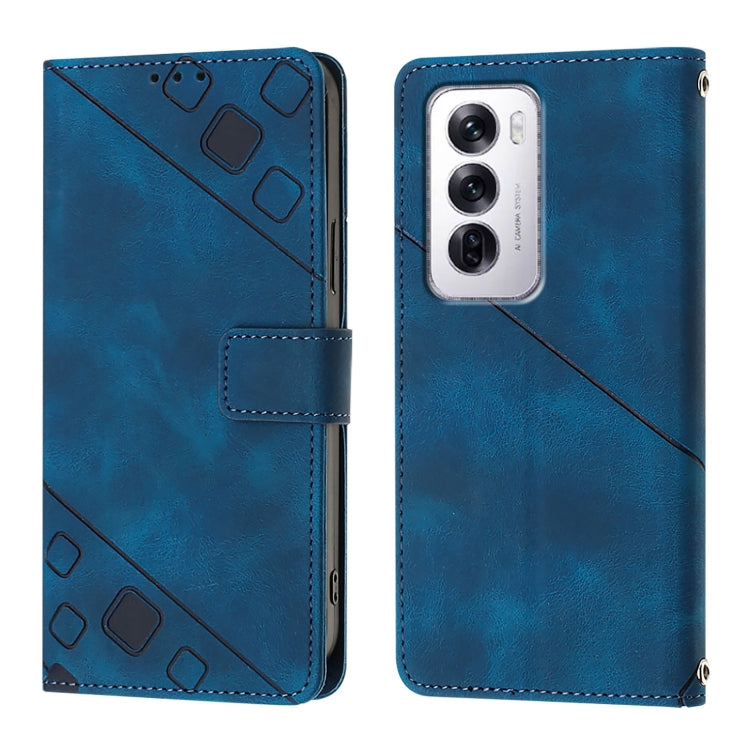 For OPPO Reno12 5G Global Skin-feel Embossed Leather Phone Case