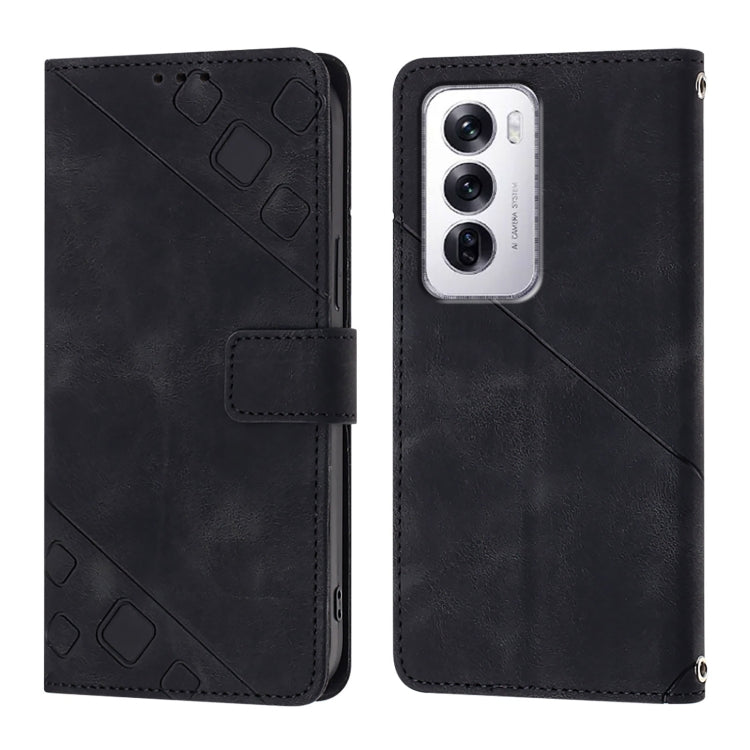 For OPPO Reno12 5G Global Skin-feel Embossed Leather Phone Case