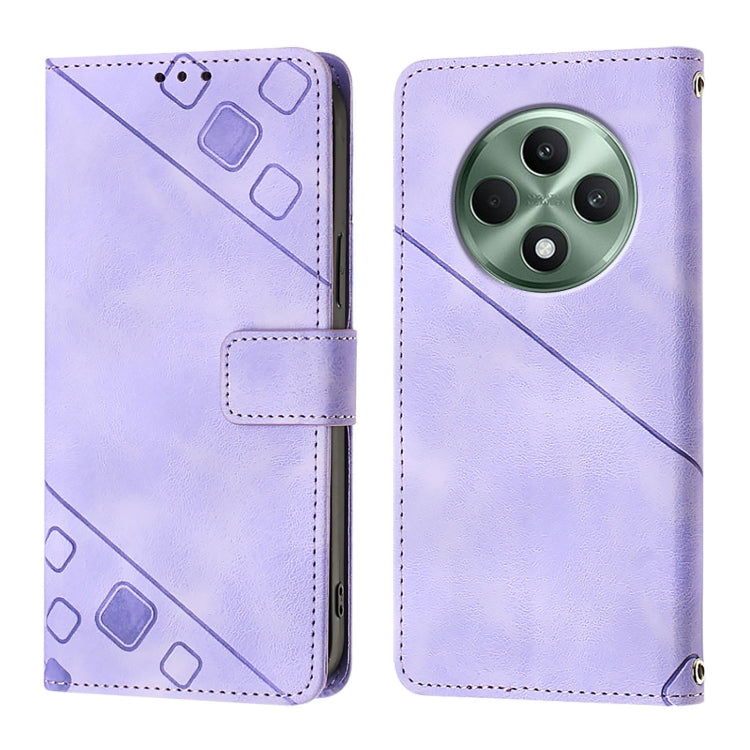 For OPPO Reno12 F 5G Global Skin-feel Embossed Leather Phone Case