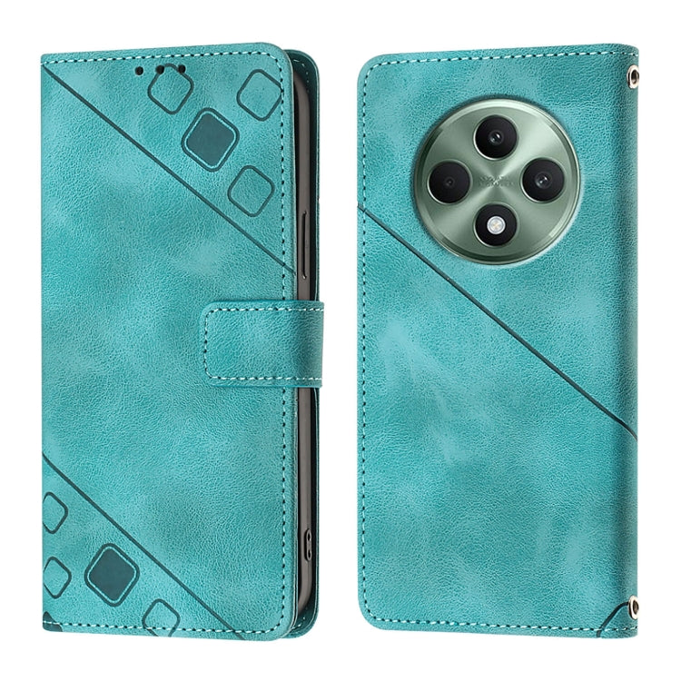 For OPPO Reno12 F 5G Global Skin-feel Embossed Leather Phone Case