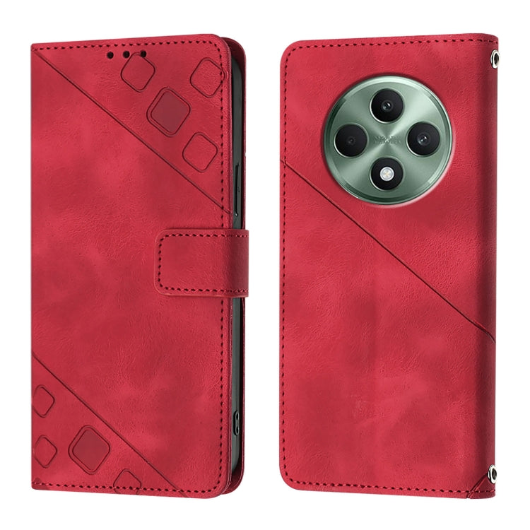 For OPPO Reno12 F 5G Global Skin-feel Embossed Leather Phone Case