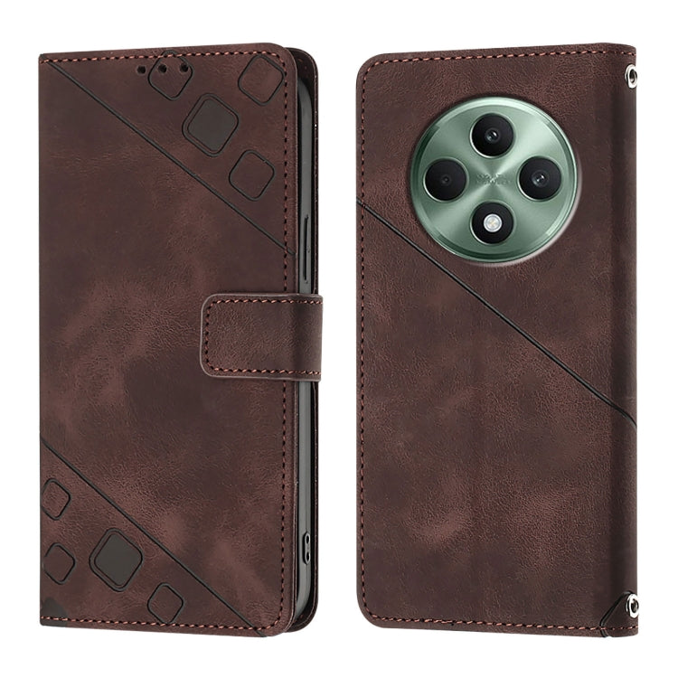 For OPPO Reno12 F 5G Global Skin-feel Embossed Leather Phone Case