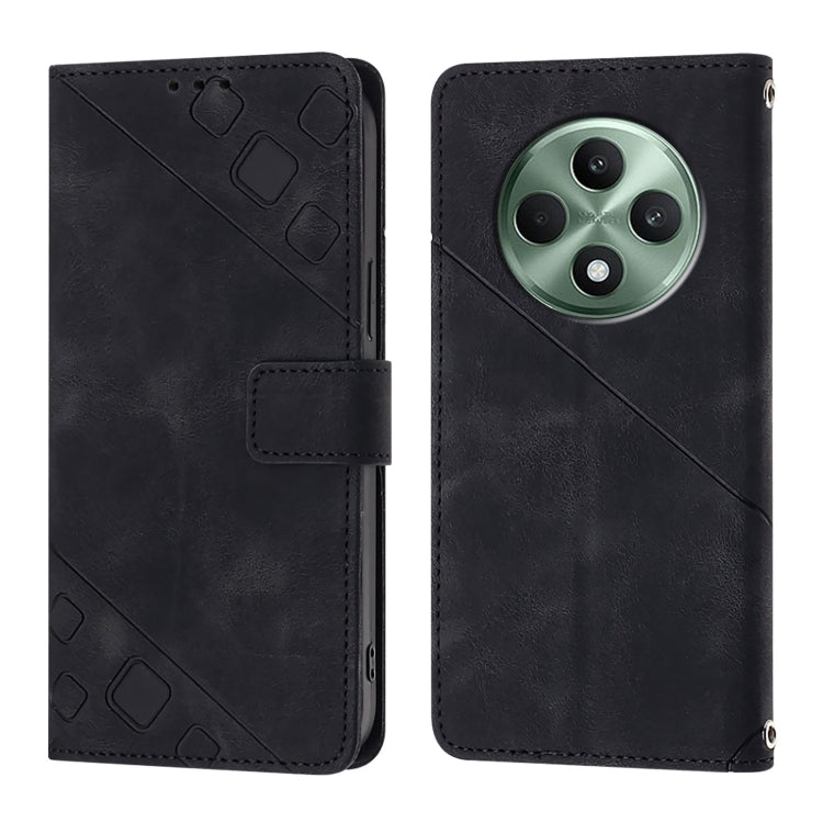 For OPPO Reno12 F 5G Global Skin-feel Embossed Leather Phone Case