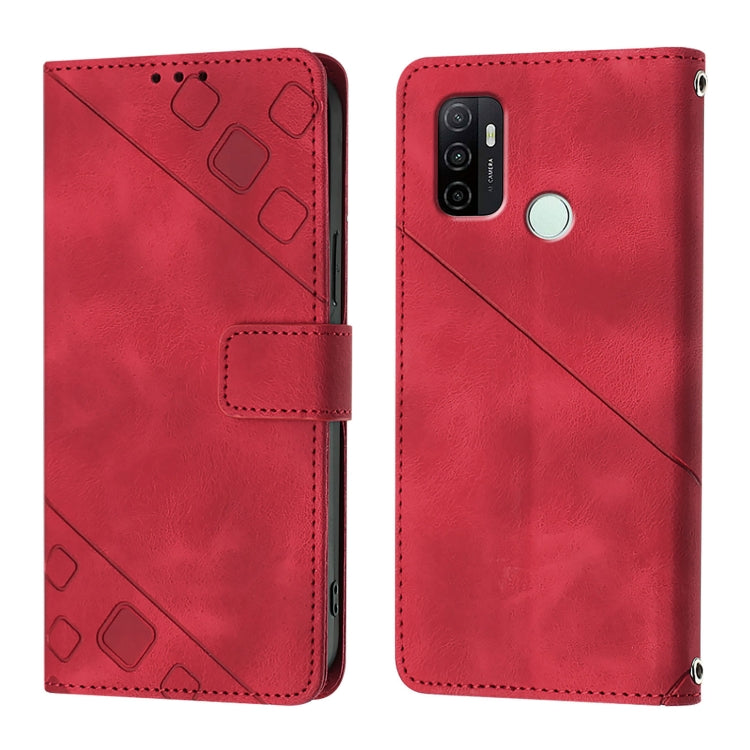 For OPPO A11s 4G Skin-feel Embossed Leather Phone Case