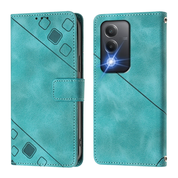 For OPPO K12x 5G Global Skin-feel Embossed Leather Phone Case