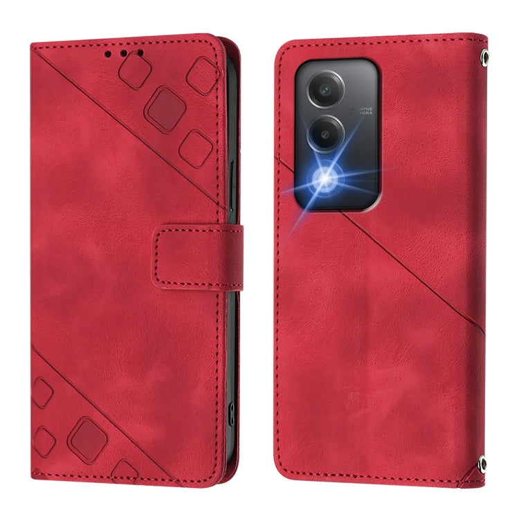 For OPPO K12x 5G Global Skin-feel Embossed Leather Phone Case