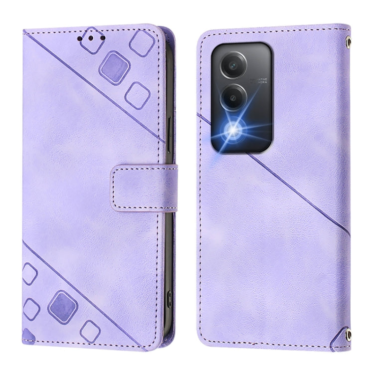 For OPPO A3 Pro 5G India Skin-feel Embossed Leather Phone Case