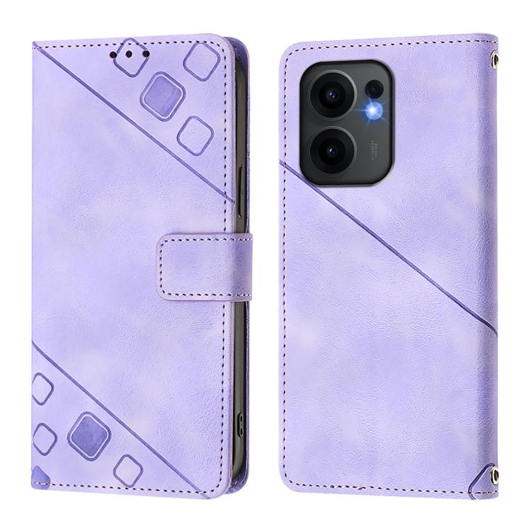 For OPPO Reno13 F 5G Global Skin-feel Embossed Leather Phone Case