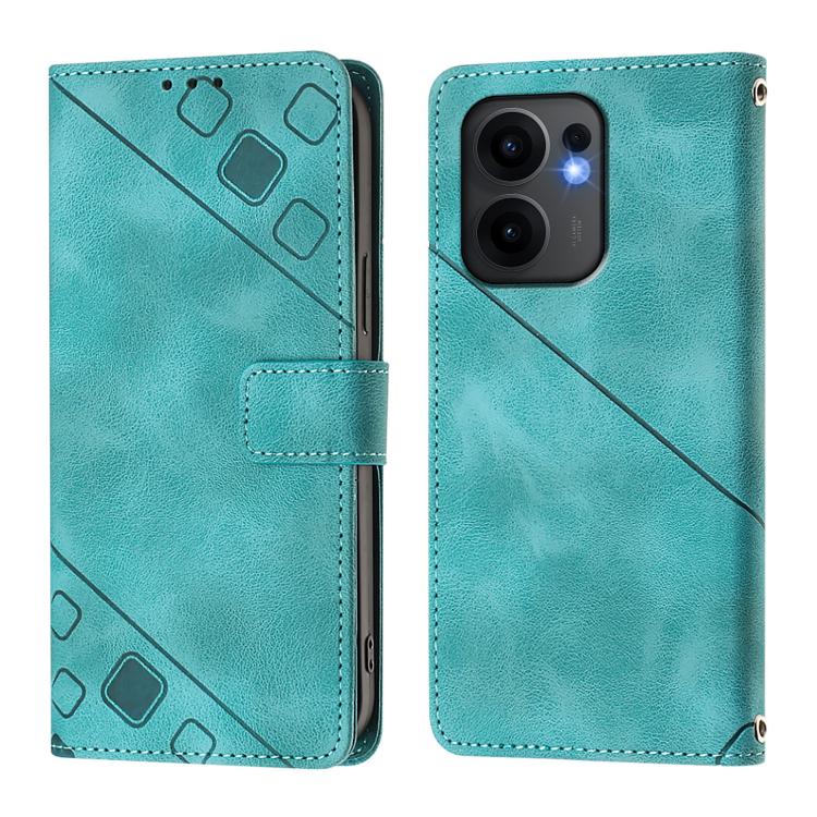 For OPPO Reno13 F 5G Global Skin-feel Embossed Leather Phone Case